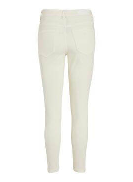 Pantalon Vaquero Vila Ana Skinnie Beige para Mujer 