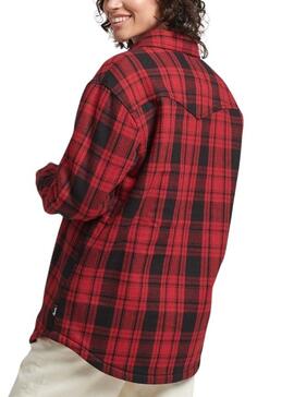 Sobrecamisa Superdry Vintage Cuadros Mujer Roja