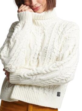 Jersey Superdry Vintage Cuello Alto Mujer Blanco