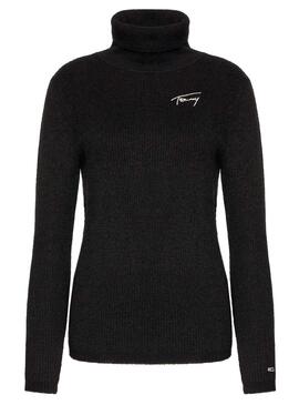 Jersey Tommy Jeans Signature Negro Para Mujer