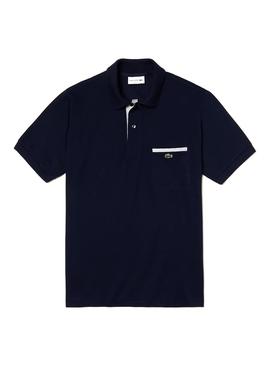 Polo Lacoste Contraste Marino Hombre