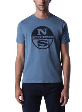 Camiseta North Sails Logo Corta para Hombre Azul