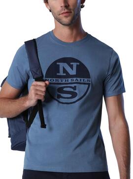 Camiseta North Sails Logo Corta para Hombre Azul