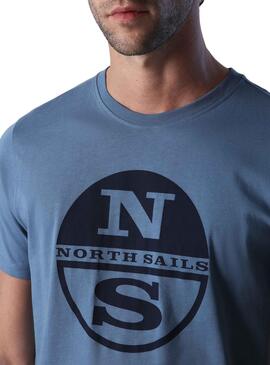 Camiseta North Sails Logo Corta para Hombre Azul