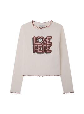 Camiseta Pepe Jeans Belove Ribete para Niña Beige