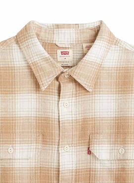 Camisa Levis Jackson Cuadros para Hombre Beige