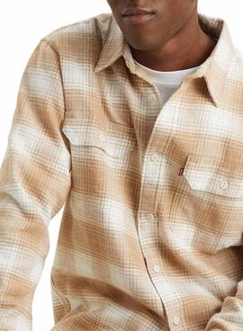 Camisa Levis Jackson Cuadros para Hombre Beige