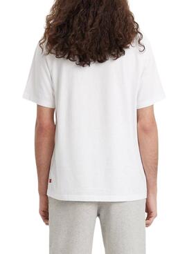 Camiseta Levis Estampada Relaxed Hombre Blanca