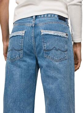 Pantalón Vaquero Pepe Jeans Ani Reclam Azul Mujer