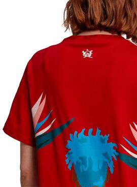 Camiseta Adidas Thebe Magugu para Mujer Roja