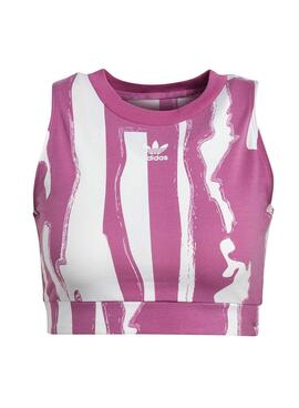 Top Adidas Thebe Magugu Para Mujer Rosa y Blanco