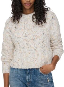 Jersey Only Tia Jaspeado para Mujer Blanco