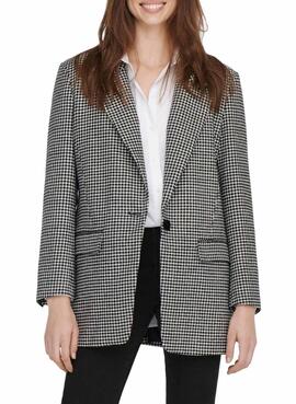 Blazer Only Lana Pata de Gallo para Mujer Negra