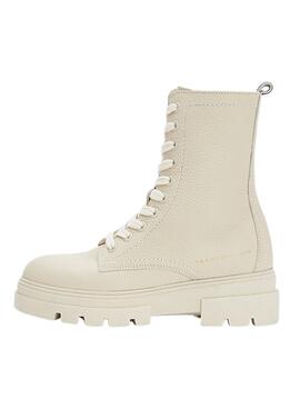 Bota Tommy Hilfiger Monochromatic para Mujer Beige