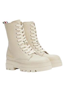 Bota Tommy Hilfiger Monochromatic para Mujer Beige