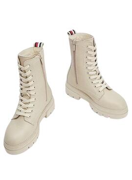 Bota Tommy Hilfiger Monochromatic para Mujer Beige