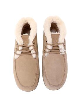 Zapato Walk In Pitas WP150 Hi Fur para Mujer Beige