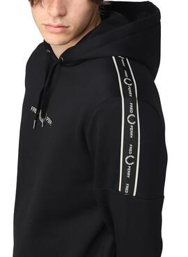 Sudadera Fred Perry Banda Logo para Hombre Negra