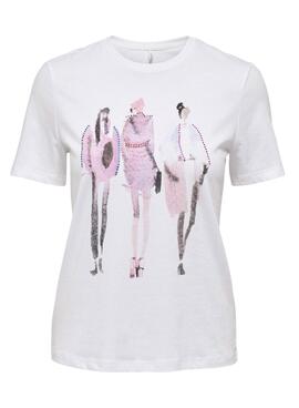 Camiseta Only Nelly Muñecas para Mujer Blanca