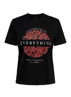 Camiseta Only Laria Estampado para Mujer Negra