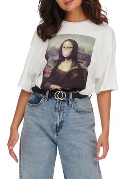 Camiseta Only Monalisa Chicle para Mujer Blanca