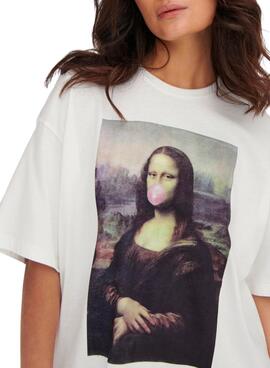 Camiseta Only Monalisa Chicle para Mujer Blanca