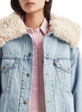 Chaqueta Levis XL Sherpa Trucker para Mujer Azul