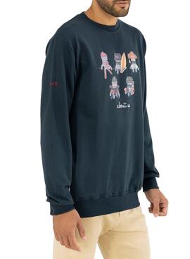 Sudadera El Pulpo Friends And Co Hombre Marina