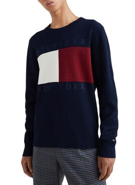 Jersey Tommy Hilfiger Bandera  para Hombre Marino