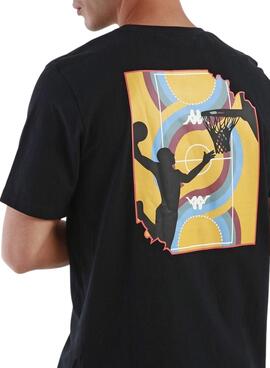 Camiseta Kappa Varis Estampado para Hombre Negra