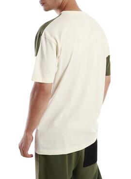 Camiseta Kappa Vision para Hmbre Beige y Verde