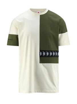 Camiseta Kappa Vision para Hmbre Beige y Verde