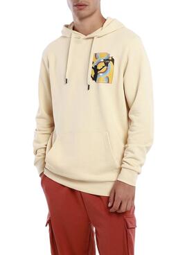 Sudadera Kappa Vincent Estampado para Hombre Beige