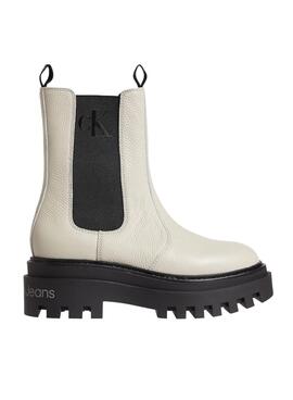 Botas Calvin Klein Chelsea para Mujer Beige