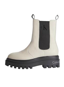 Botas Calvin Klein Chelsea para Mujer Beige