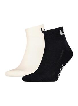 Calcetines Levis Mid Cut Sport Logo Hombre Negros