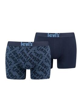 Set 2 Calzoncillos Levis Poster Logo Hombre Marino