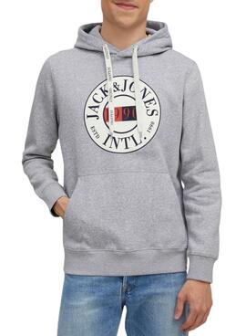 Sudadera Jack And Jones Capucha para Hombre Gris