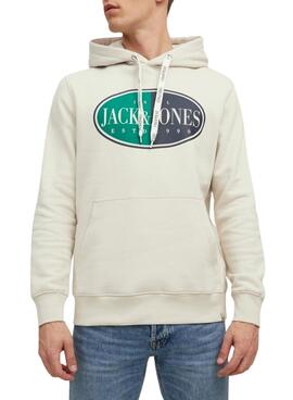 Sudadera Jack And Jones Capucha para Hombre Beige