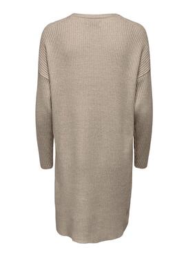 Vestido Only Fia Katia Acanalado para Mujer Beige