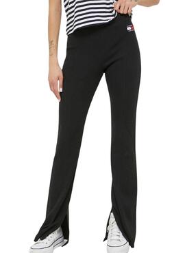 Pantalón Tommy Jeans Flare Negro Para Mujer