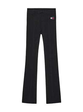 Pantalón Tommy Jeans Flare Negro Para Mujer
