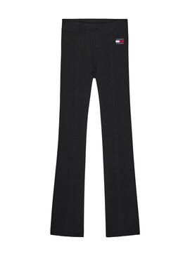 Pantalón Tommy Jeans Flare Negro Para Mujer