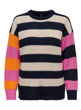 Jersey Only Nicci Mix Stripe Negro Para Mujer