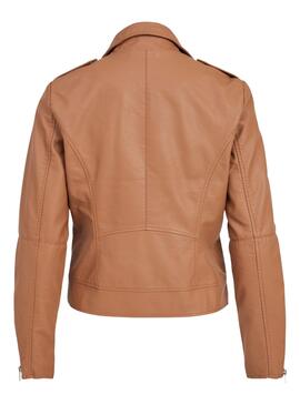 Chaqueta Vila Cara Biker Tostado Para Mujer