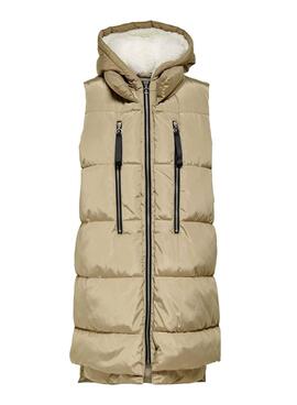 Chaleco Only Nora Puffer Beige Para Mujer