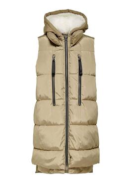 Chaleco Only Nora Puffer Beige Para Mujer