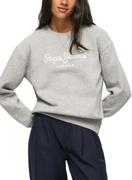 Sudadera Pepe Jeans Nanette Gris Para Mujer