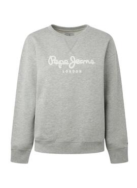 Sudadera Pepe Jeans Nanette Gris Para Mujer