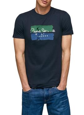 Camiseta Pepe Jeans Santino Logo Marino Hombre